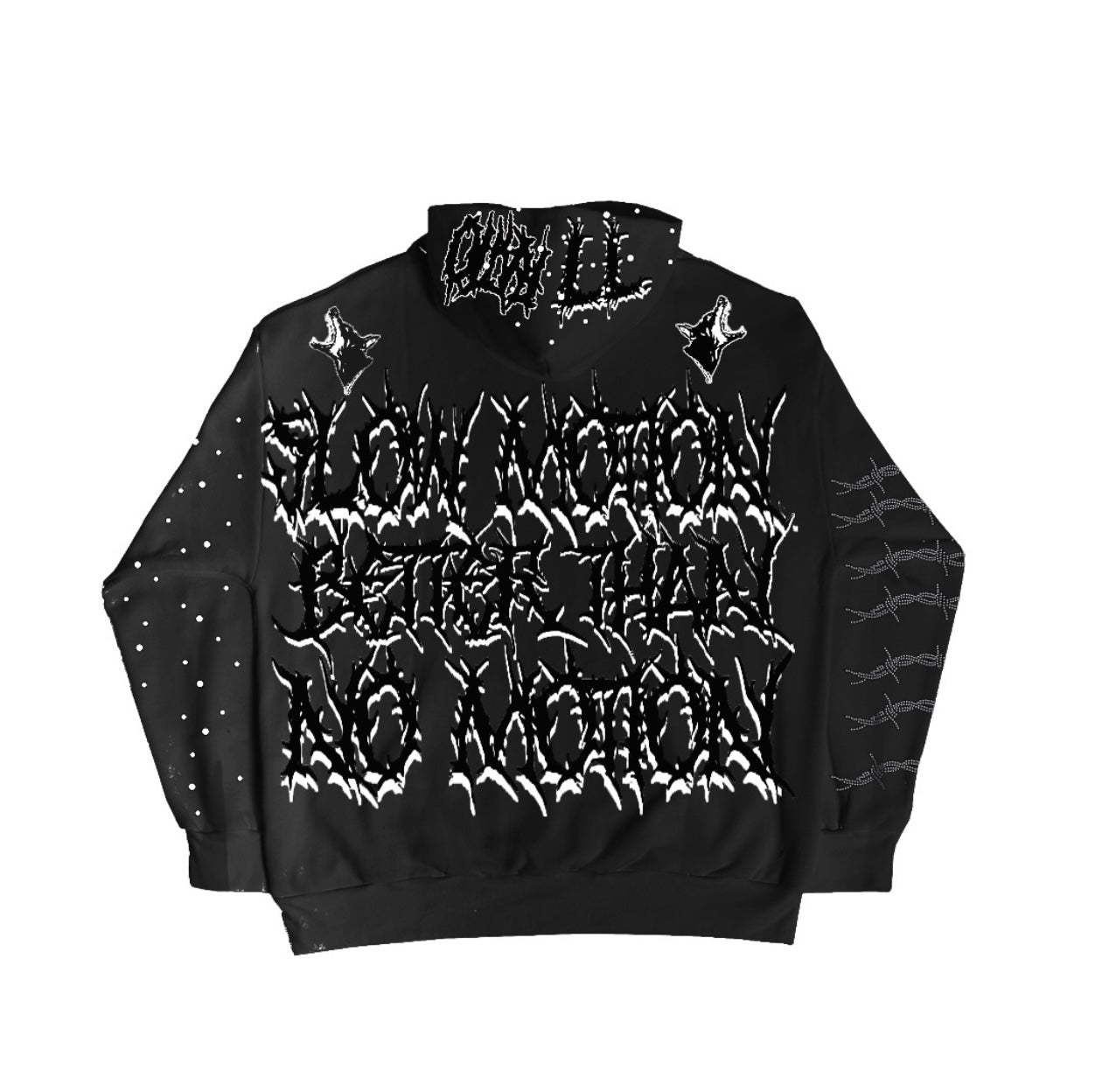 VO8ID BLACK RHINESTONE ZIP UP