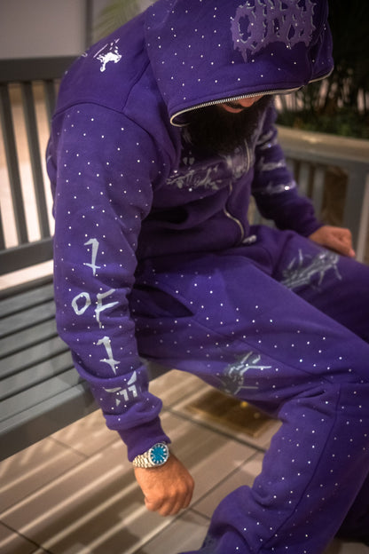 NEBULA-RHINESTONE ZIP UP(PURPLE)