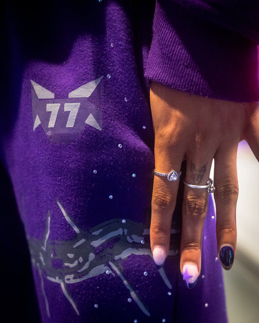 NEBULA-STACKED SWEATS (PURPLE)