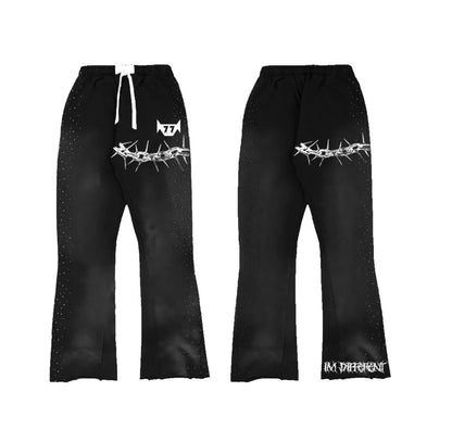 VO8ID-STACKED SWEATS (BLACK)