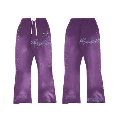 NEBULA-STACKED SWEATS (PURPLE)